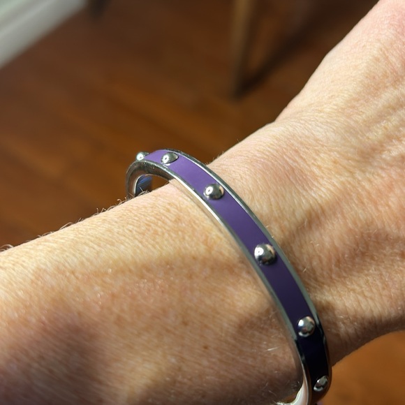 Coach Silver Tone and Purple Enamel Bangel - Picture 11 of 12